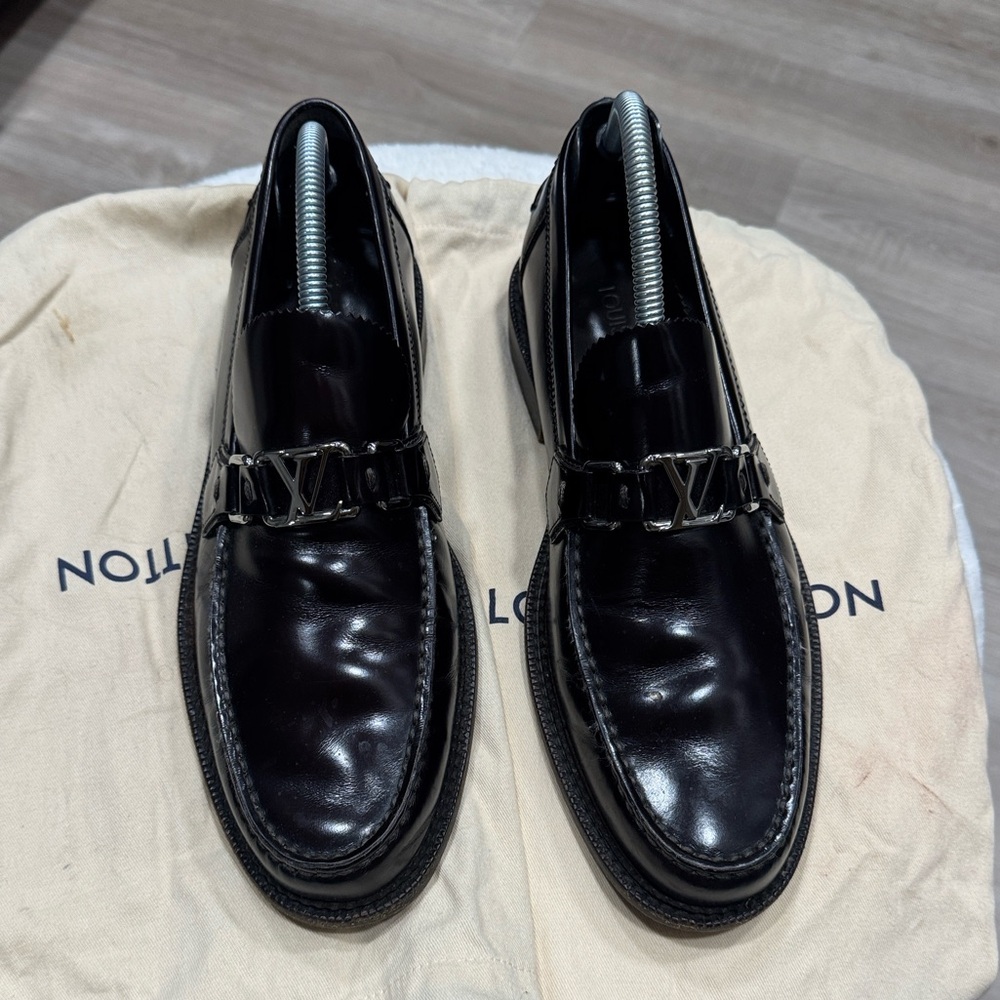 Louis Vuitton Men's Glossy Black Loafers